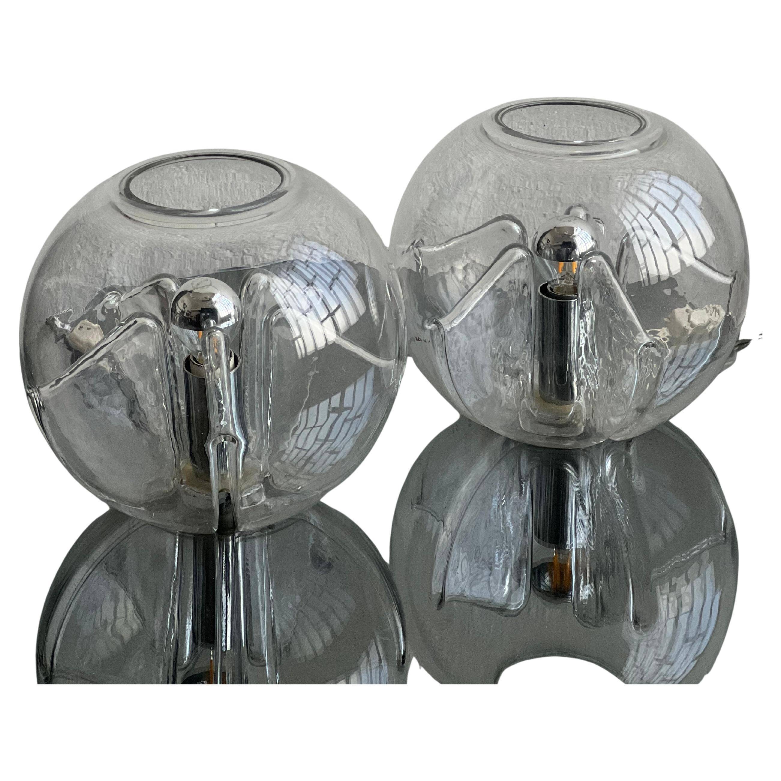 Rare Pair of table/bedsidetabe lamps by Toni Zuccheri for VeArt,  1970's