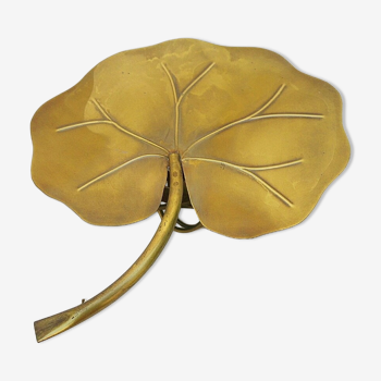 Wall lamp in golden brass leaf water lilies design 60