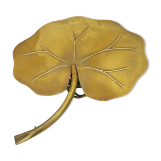 Wall lamp in golden brass leaf water lilies design 60