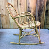Rocking chair child vintage rattan