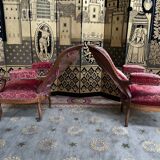 Pair of Louis Philippe period armchairs with rack and pinion
