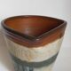 Vase bouquetière cache-pot sandstone enamelled with bouffioulx signed dubois