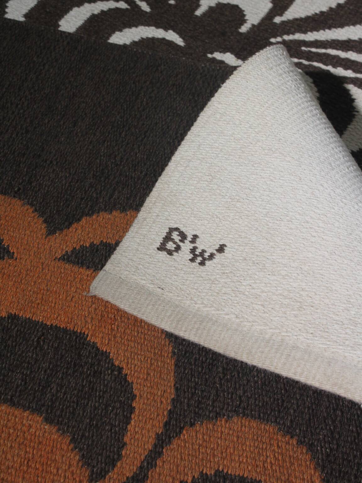 Berit Woelfer Mid-Century Graphic Double-Sided Wool Rug 160x240cm, Signed