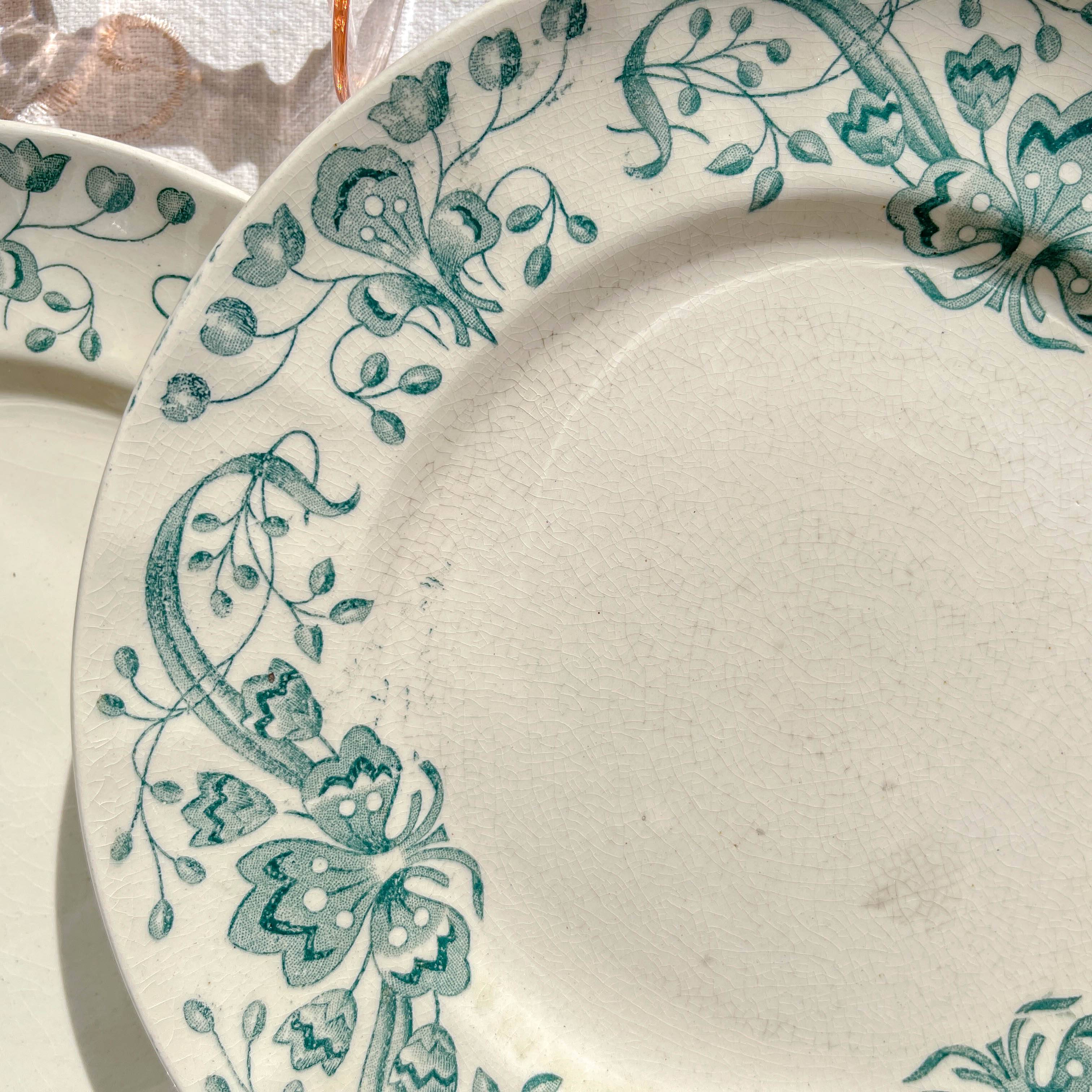 Set of 6 Small Antique Iron Earth Plates "Figuig" – Longchamp 19th Century