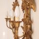Louis XVI wall lamps Rocaille gilded carved wood antique mirror glass