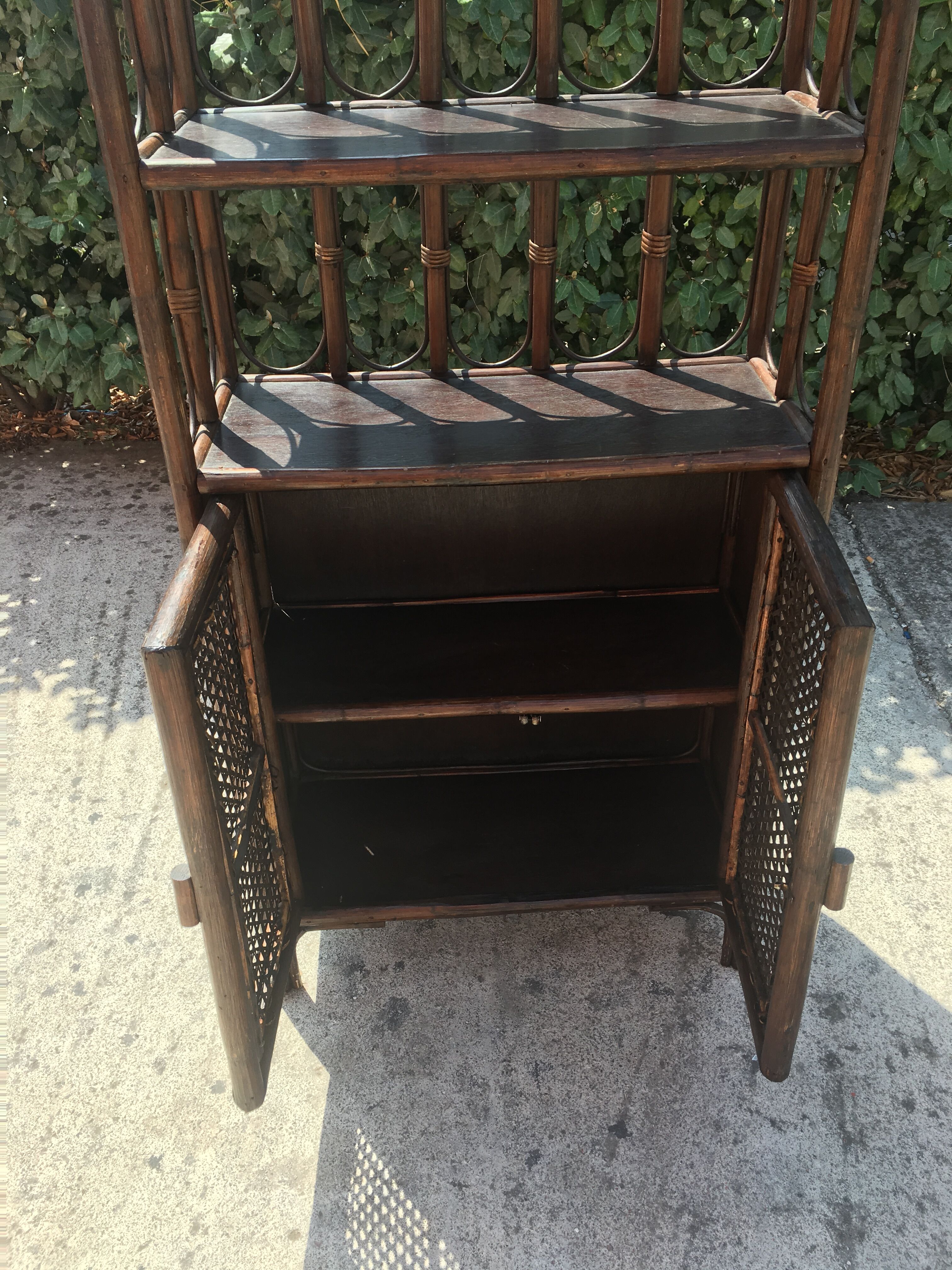 Vintage rattan library