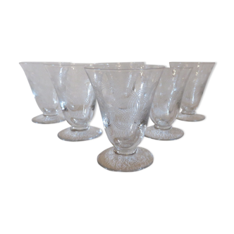 Suite de 6 verres à vin art déco