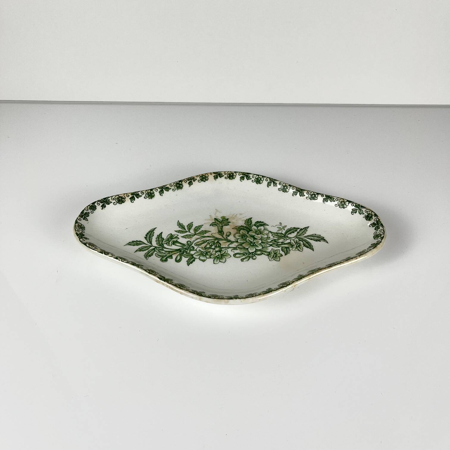 Rare "Denise" Ironstone Ravier by St Amand, green, early 20th century