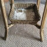 Rattan side table