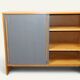Vintage wooden sideboard with sliding doors – 1960s