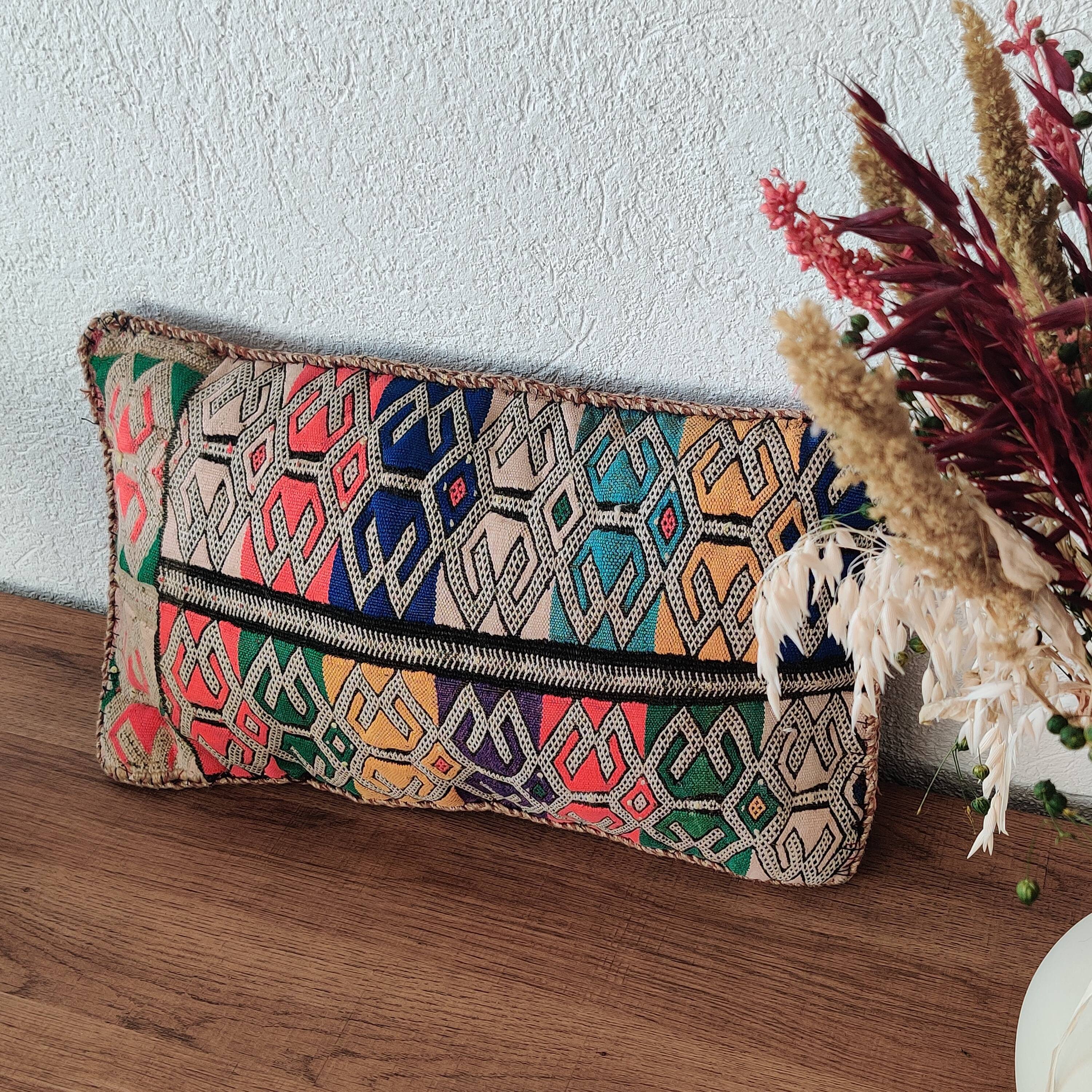 Vintage coloured Moroccan Kilim cushion