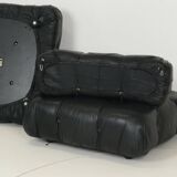 Camaleonda Sofa in Black Leather by Mario Bellini for C&B Italia 1960s