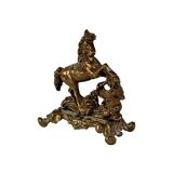Vintage Horse Statue Solid Bronze Sculpture Patinated 20cm