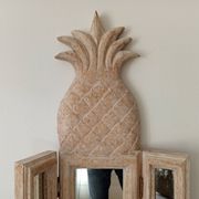 Miroir triptyque Art déco Ananas en bois sculpté