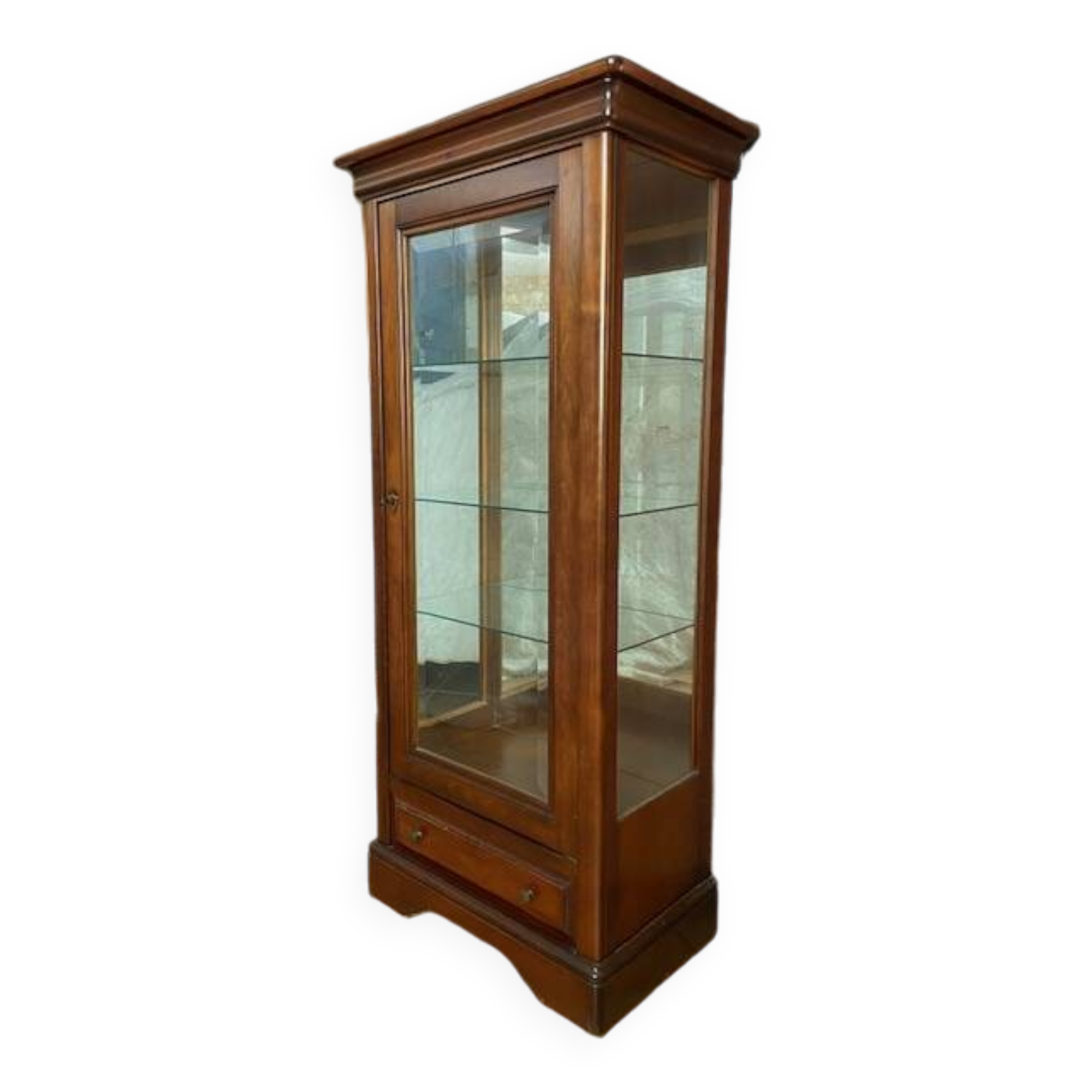 Louis XVI style cherry wood display case