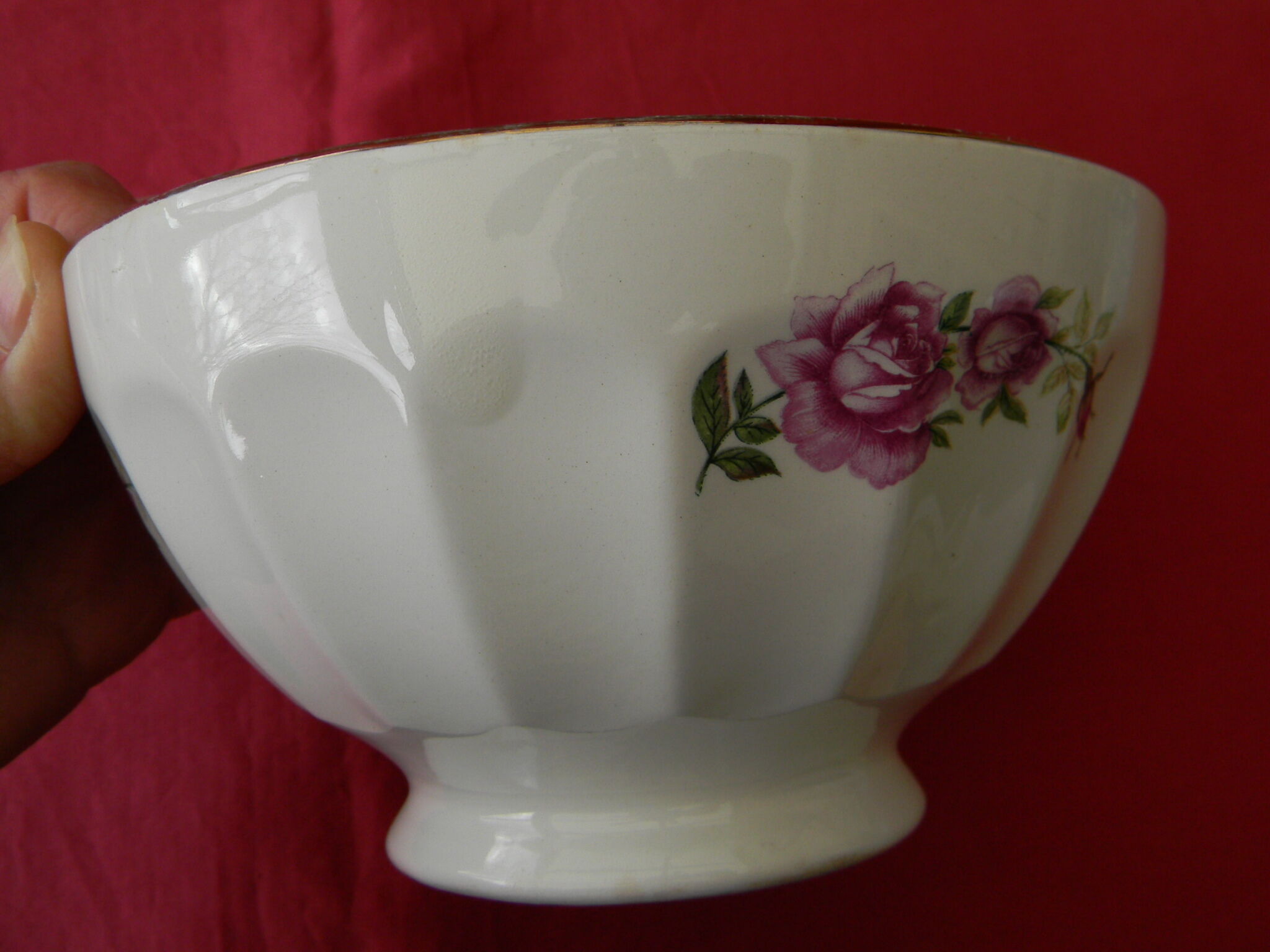 Lot of large old bowls.  Flower decoration.