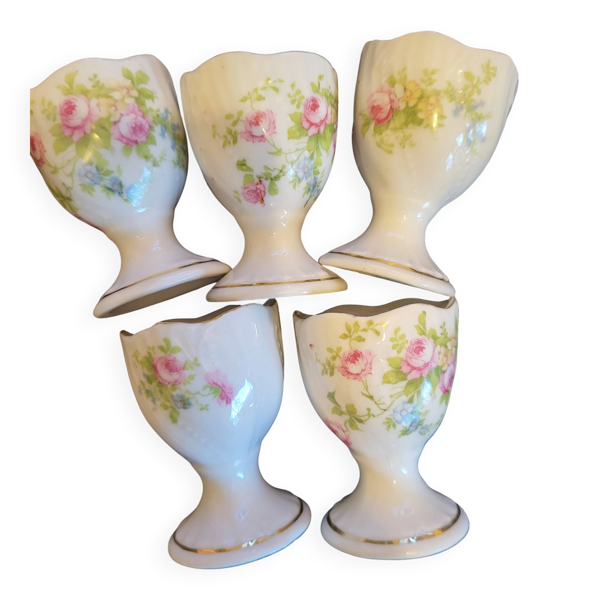 Lot 5 coquetiers porcelaine vintage