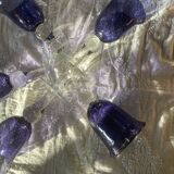 Set of 5 large vintage bubbled and blown glass glasses