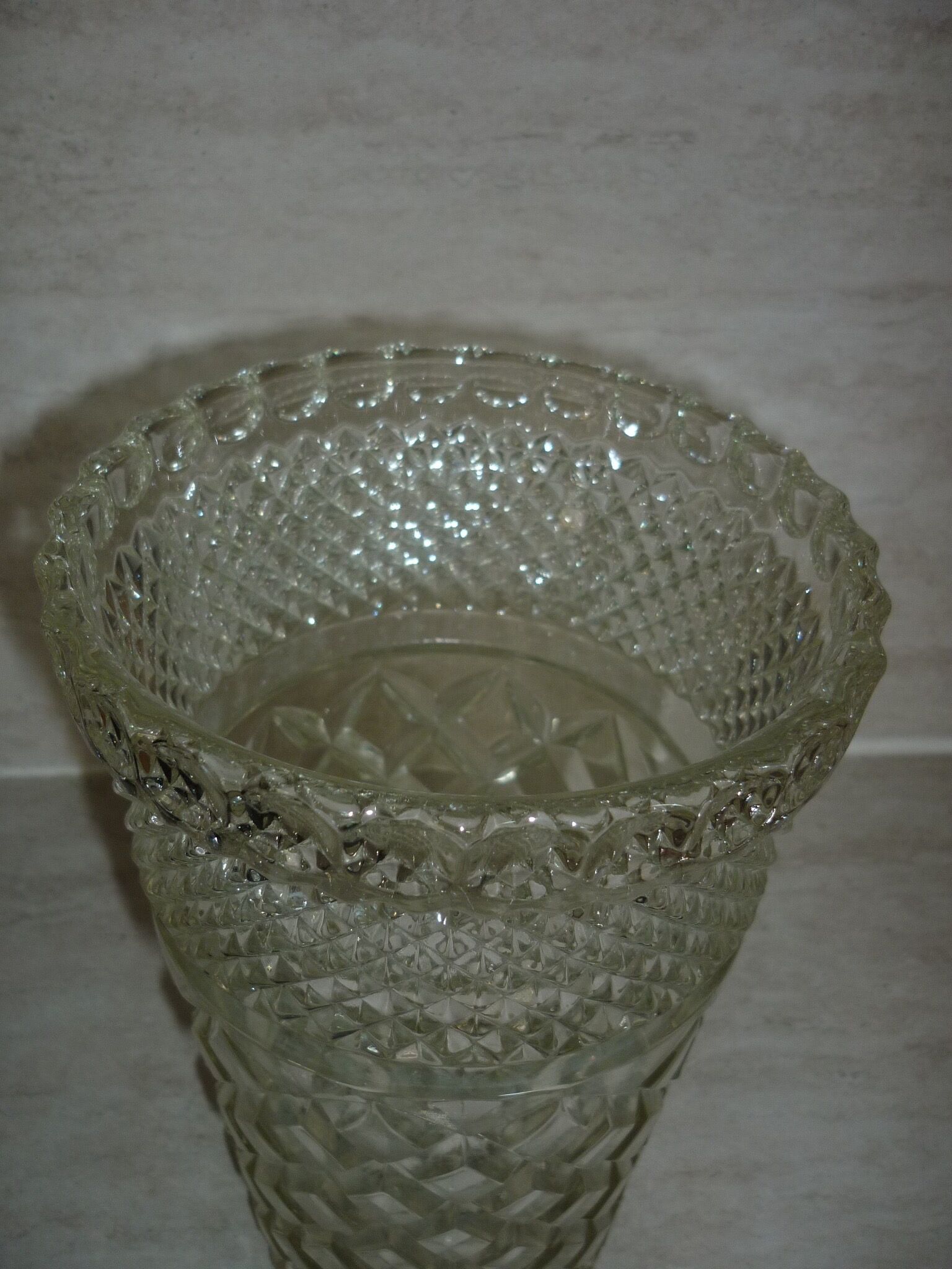 Vintage pressed molded glass vase
