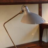 Vintage desk lamp in brass and gray lacquered metal, 1950s