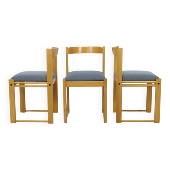 3x Chaise de salle à manger par Ibisco, rembourrée, années 1970