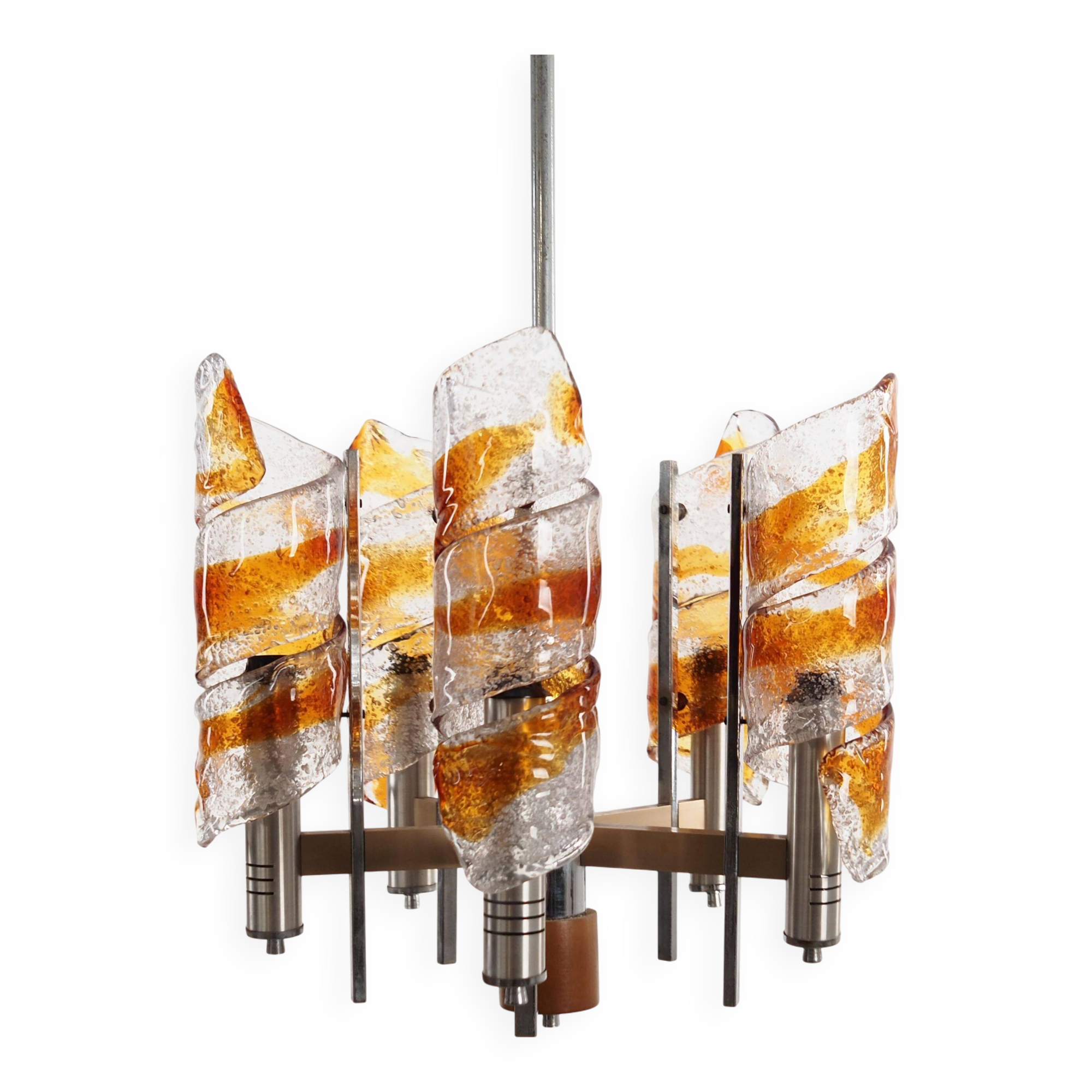 Pendant lamp, Murano glass, Italian design, 1970s, production: Italy