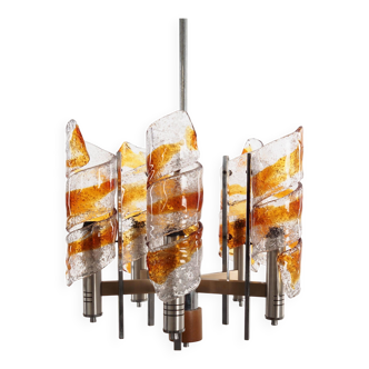Suspension, verre de Murano, design italien, années 1970, production : Italie