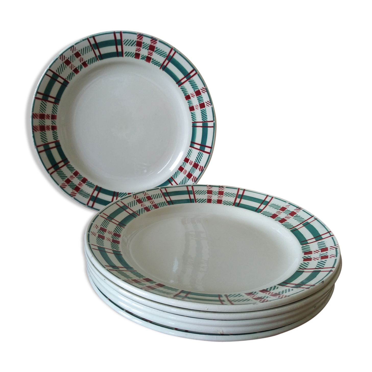 Set of 6 dessert Earth iron plates