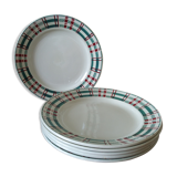 Set of 6 dessert Earth iron plates