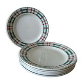 Set of 6 dessert Earth iron plates