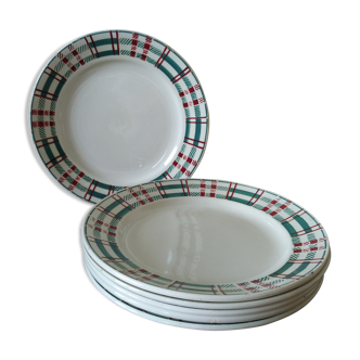 Set of 6 dessert Earth iron plates