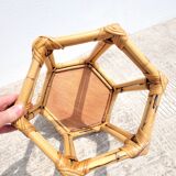 Small rattan side table pedestal table