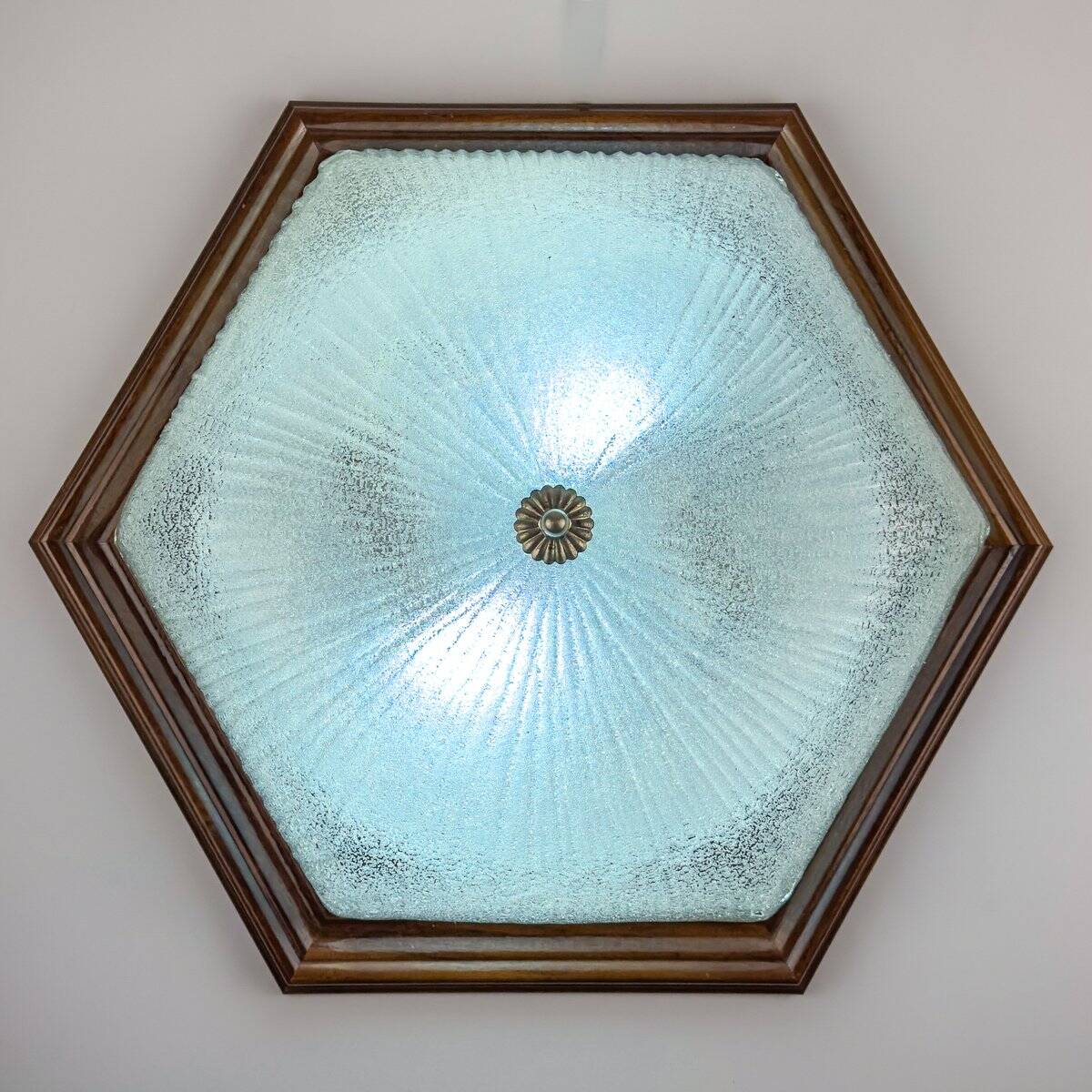Plafonnier en verre Murano glace vintage, Italie, années 1980