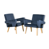 Set of 2 velvet armchairs from jitona, 60's