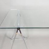 chrome trestle table