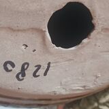 Ceramic signed duck in glazed stoneware, vintage 1960.