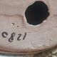 Ceramic signed duck in glazed stoneware, vintage 1960.