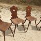 Set of 4 solid oak chairs "Alsatian style" - 20th century