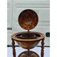 Bar globe terrestre vintage mappemonde en bois avec roulettes