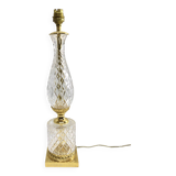 Crystal and bronze lamp base with square foot