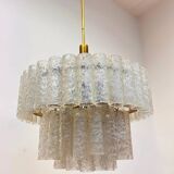 XL design midcentury glass chandelier by Doria, 1960s / Germany
