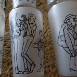 6 glasses illustrated by Cabu