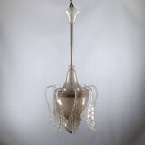 Tomaso Buzzi, Mid-century pink "bullicante" glass chandelier by Venini