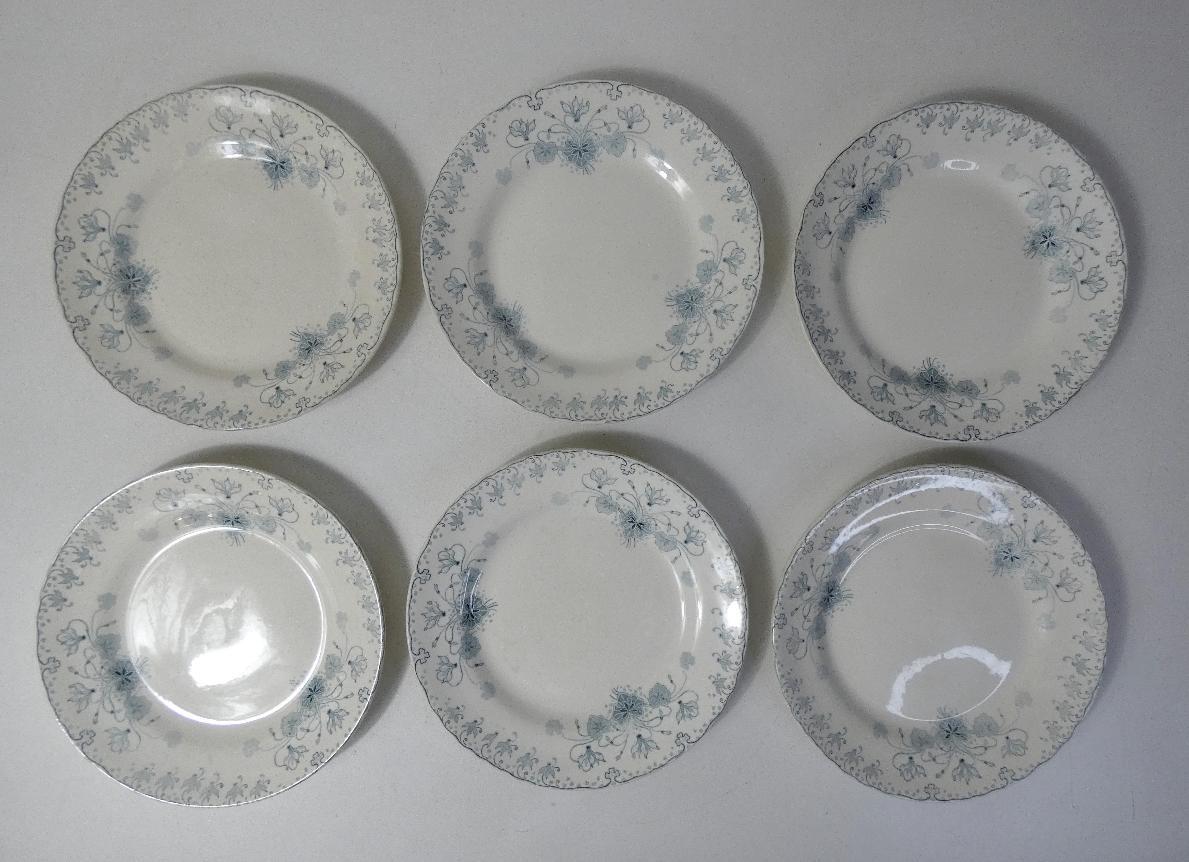 Terre de fer 6 assiettes plates Cyclamen
