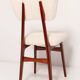 Beech wood armchair in cherry colour with cream boucle fabric - 20th century, Europe, 1960.