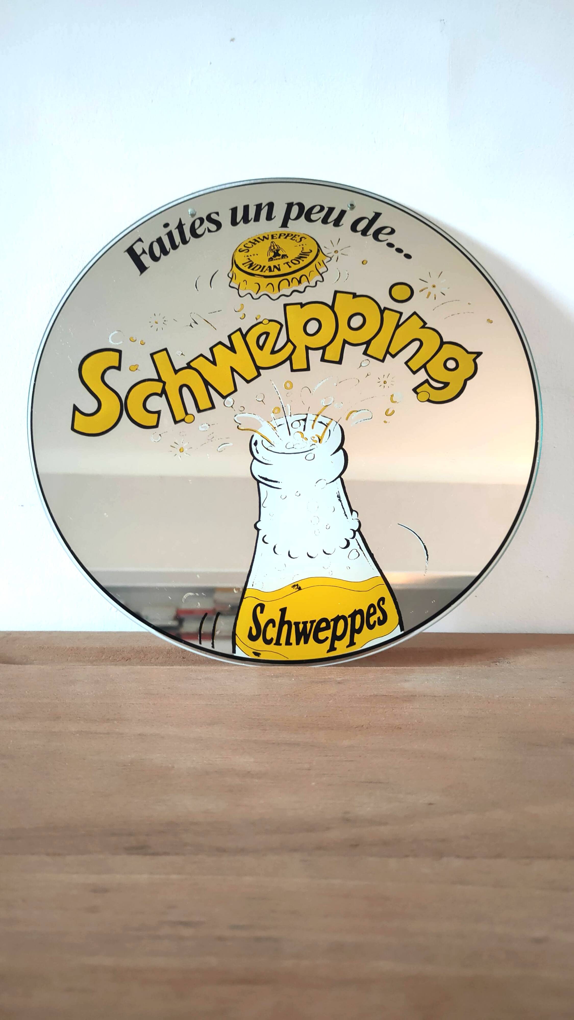 Vintage Schweppes advertising mirror