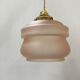 Art deco hanging in pink-apricot frosted glass