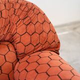 Vintage living room, club style, composed of a 3-seater sofa and 2 armchairs, 1970s