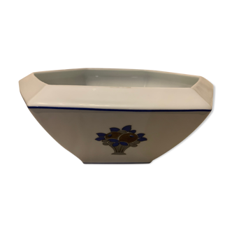 Dish, porcelain white blue Limoges Alfred Lanternier Biarritz 1890