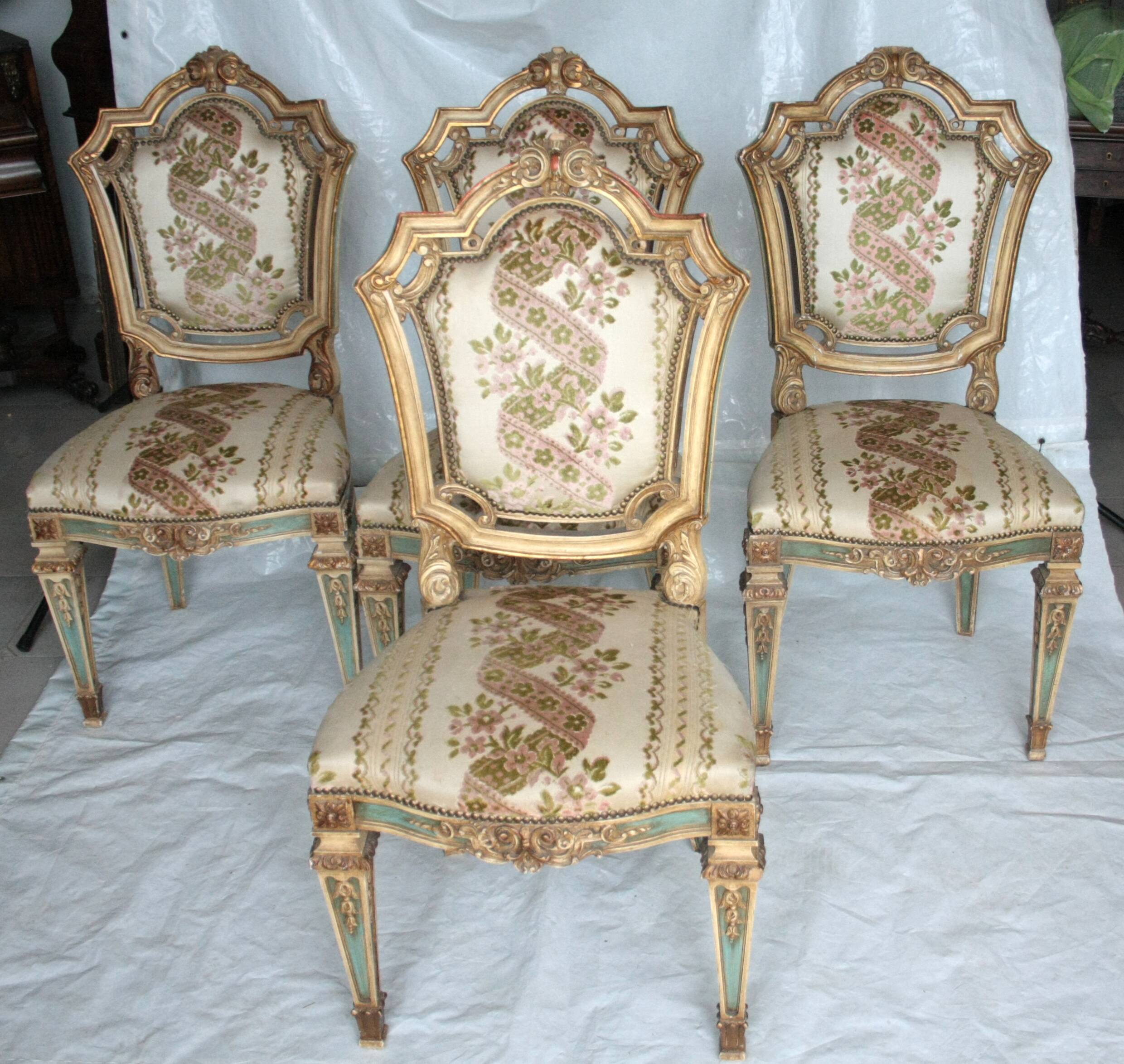 Set of 4 Napoleon III chairs, second half of the 19th century, France